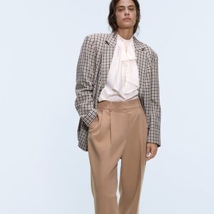 Zara Camel Pleated Pants Trousers - worn once